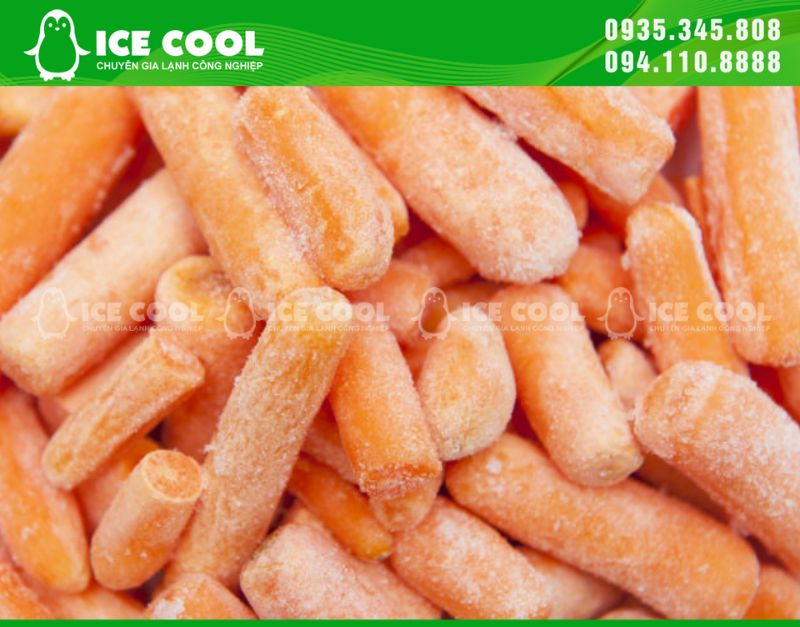Cà rốt đông lạnh bằng máy cấp đông nhanh ICE COOL